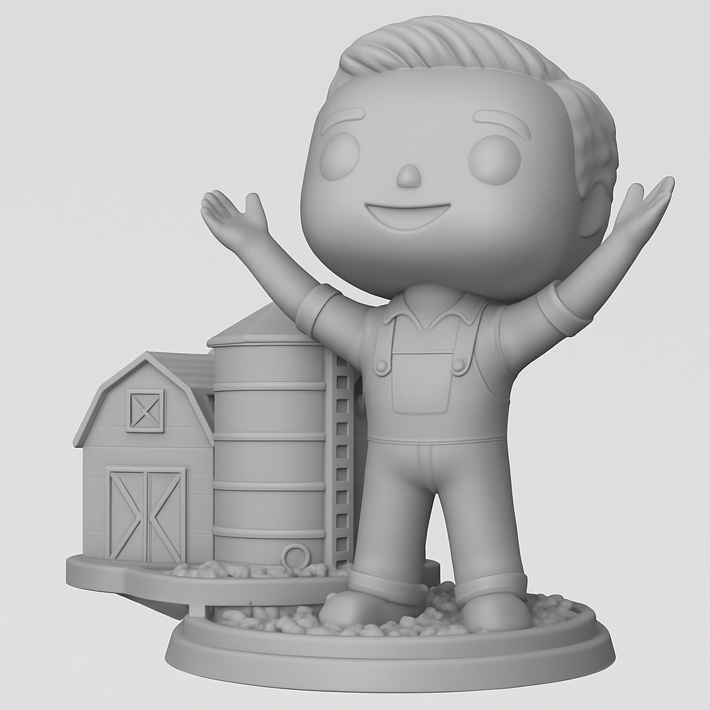 face to 3d model ai-3D portrait printing from photo_Cultivate Joy: Funko Style Farmer & Farm Diorama
