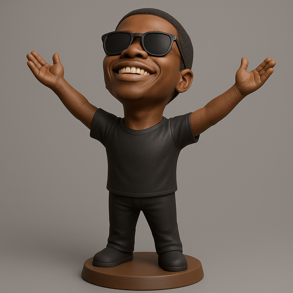 face anatomy 3d model-create 3d face model from photo_Joyful Character Statue for 3D Printing