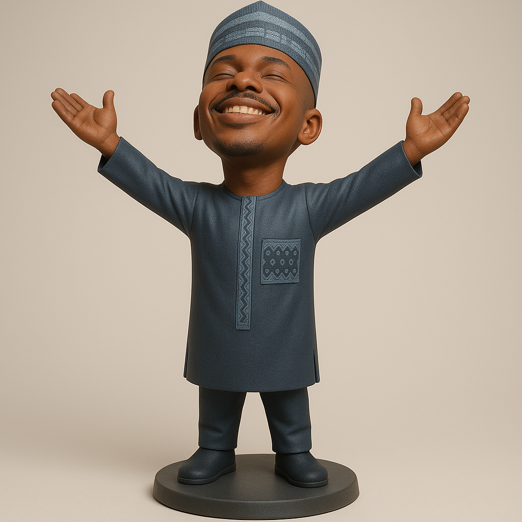 silhouette 3d printer maker-3d portrait printing_Joyful Figurine in Traditional Attire