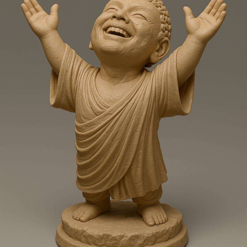 silhouette 3d printer maker-3d portrait printing_Joyful Buddha Statue for Your Collection