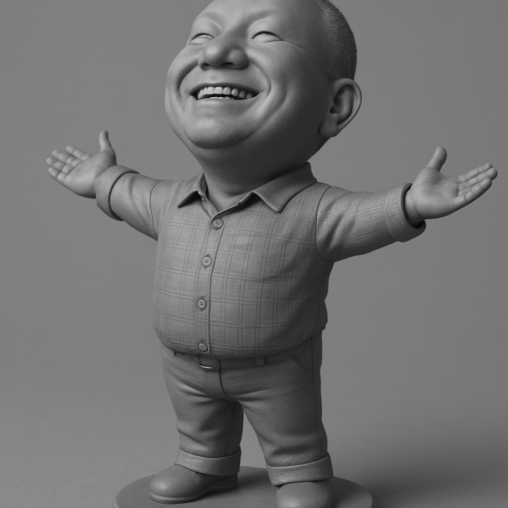 face to 3d model ai-3D portrait printing from photo_Joyful Embrace Figurine - Spread Happiness with a Print!