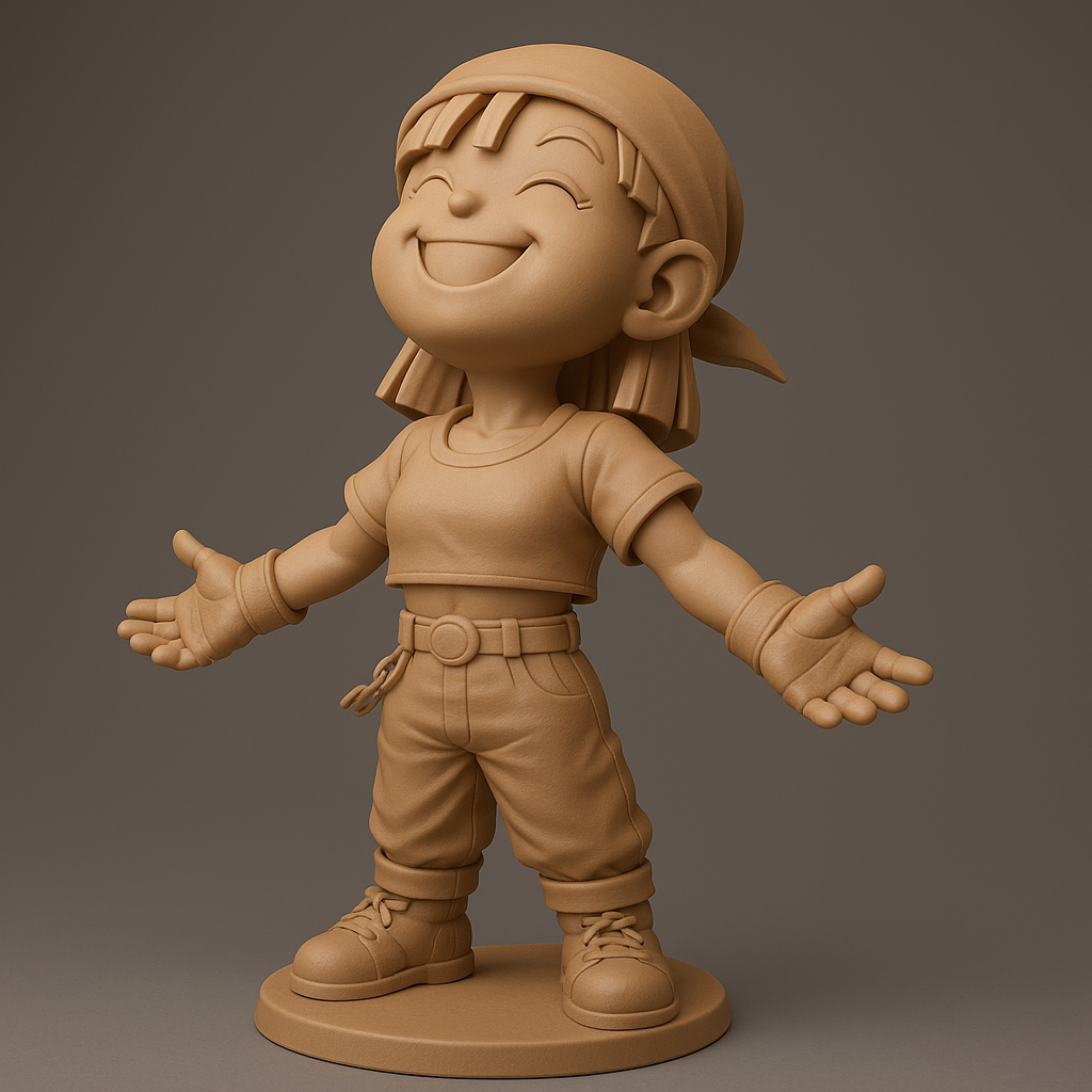 silhouette 3d printer maker-3d portrait printing_Cheerful Adventure Character Statue