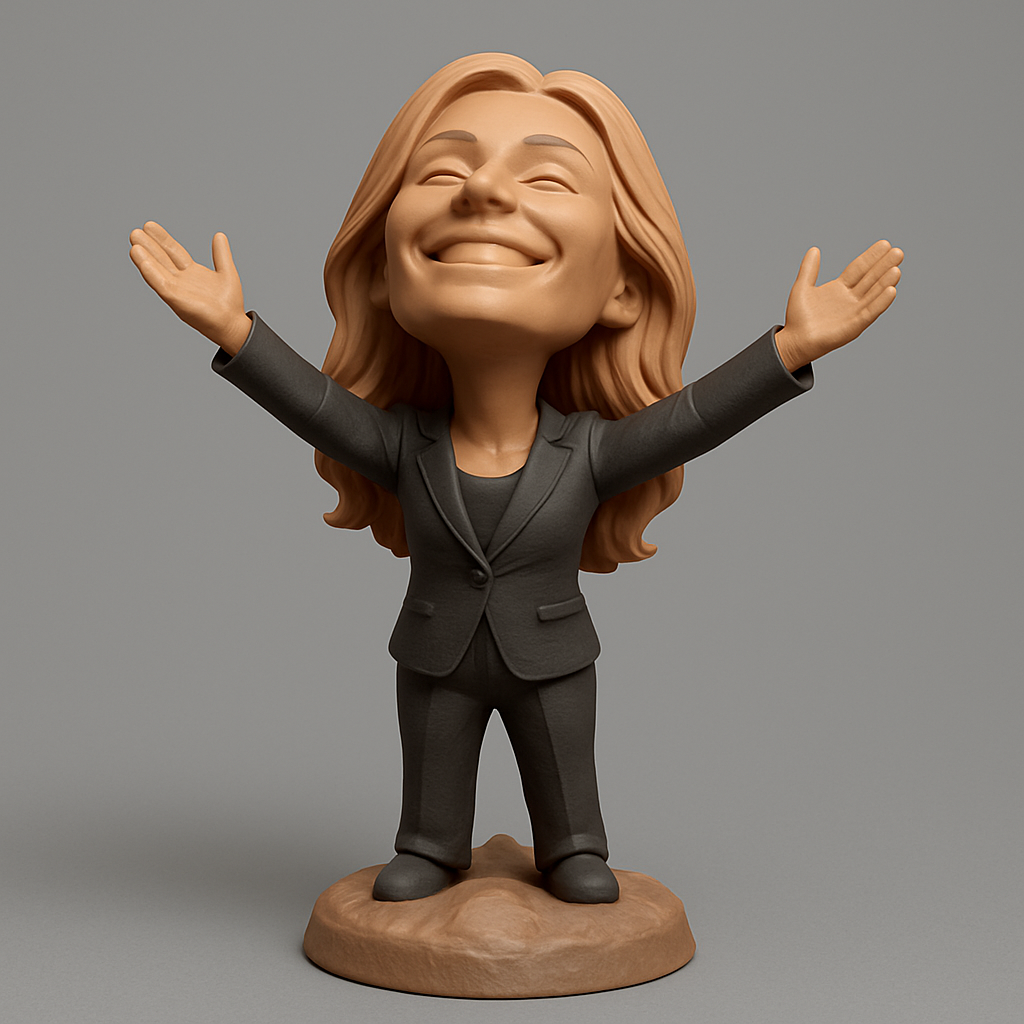 face to 3d model ai-3D portrait printing from photo_Joyful Success CEO Bobblehead - Embrace Your Wins!