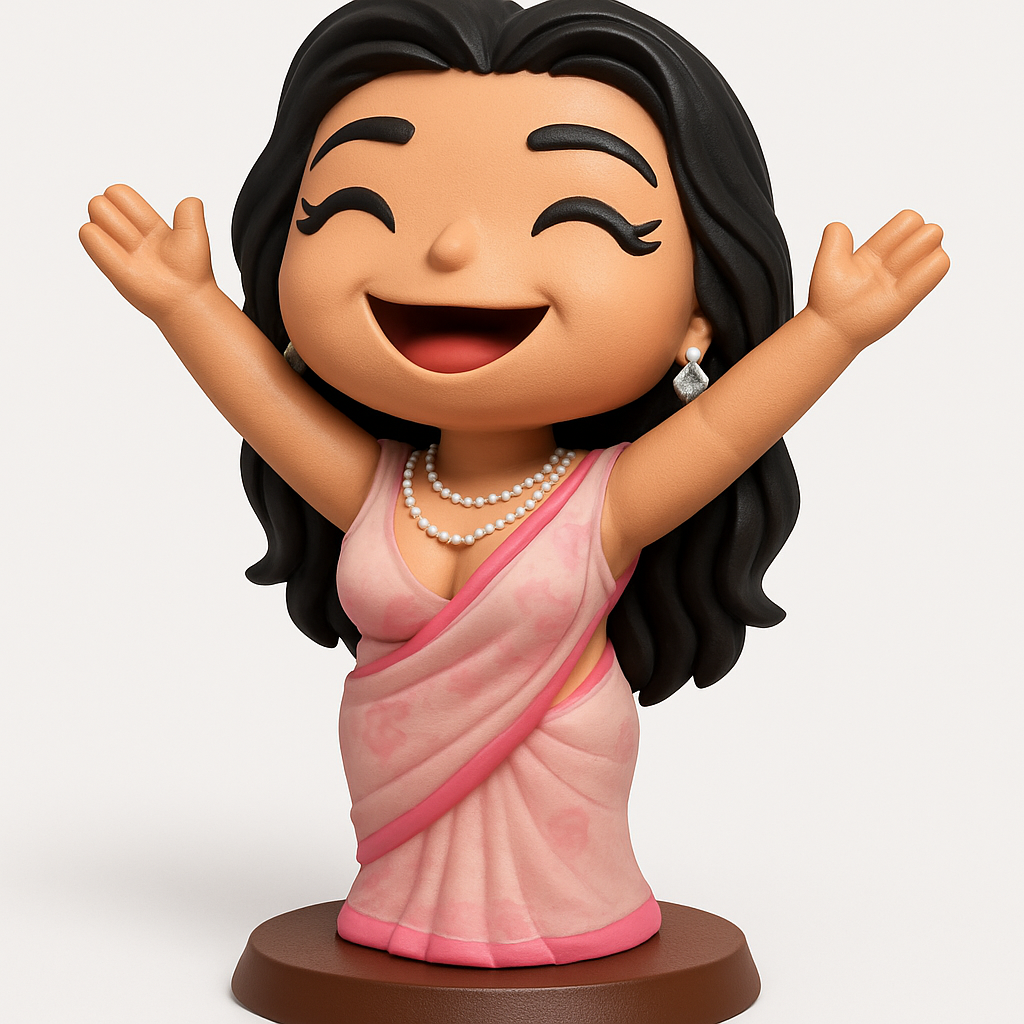 face anatomy 3d model-create 3d face model from photo_Charming Sari Joy Figurine: Instant Mood Booster!