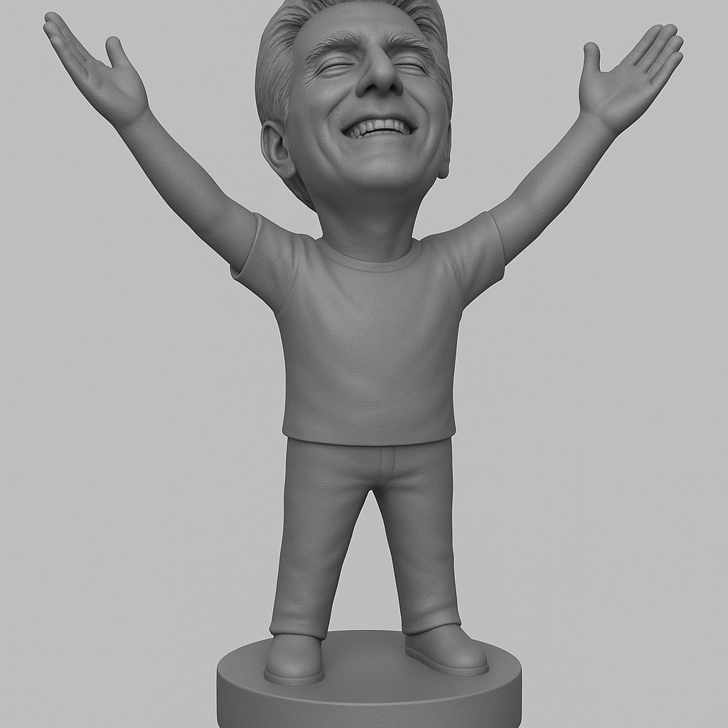 silhouette 3d printer maker-3d portrait printing_Joyful Figure with Outstretched Arms