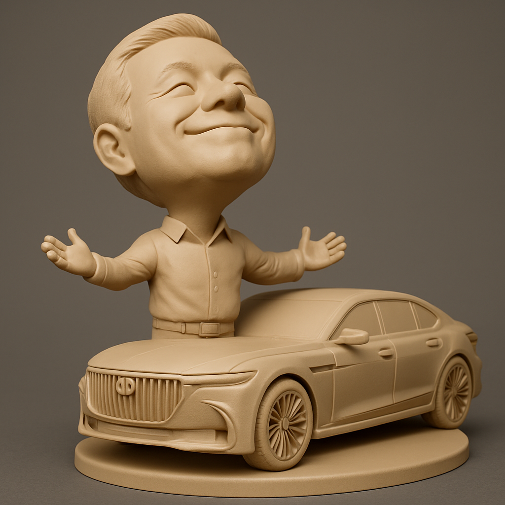 face to 3d model ai-3D portrait printing from photo_Dream Car Owner Desk Display - Celebrate Success