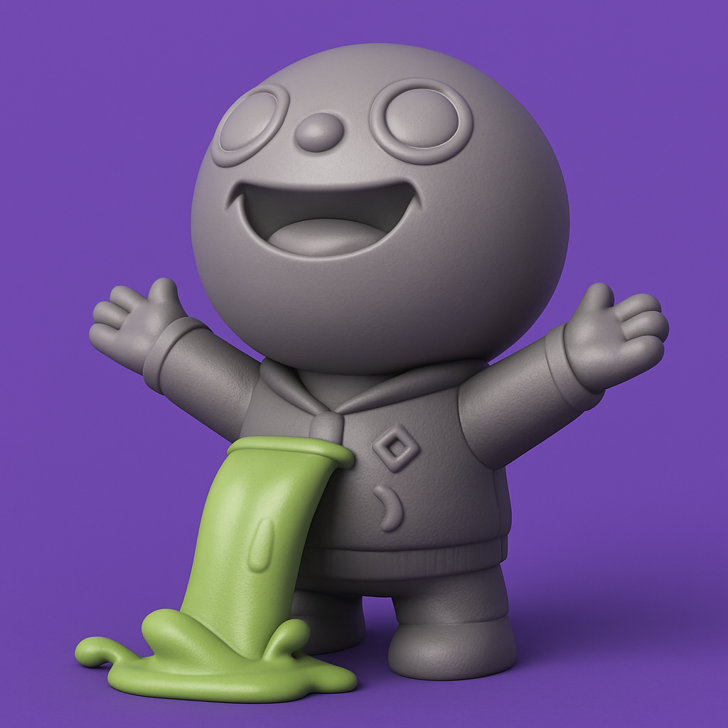 face anatomy 3d model-create 3d face model from photo_Happy Goo Buddy: Playful Desktop Friend with Ooze Fun