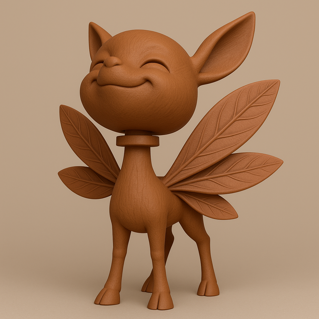 silhouette 3d printer maker-3d portrait printing_Whimsical Leaf Fairy Figurine