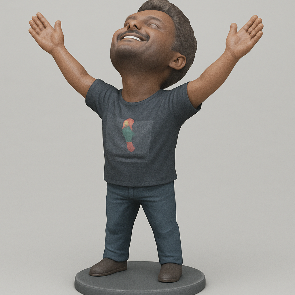 face anatomy 3d model-create 3d face model from photo_Joyful Spirit Man Figurine: Celebrate Life 3D Print