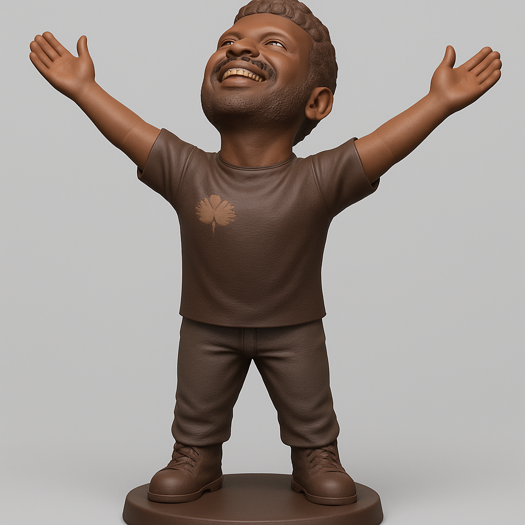 face to 3d model ai-3D portrait printing from photo_Joyful Celebration Man - Expressive Desktop Figurine
