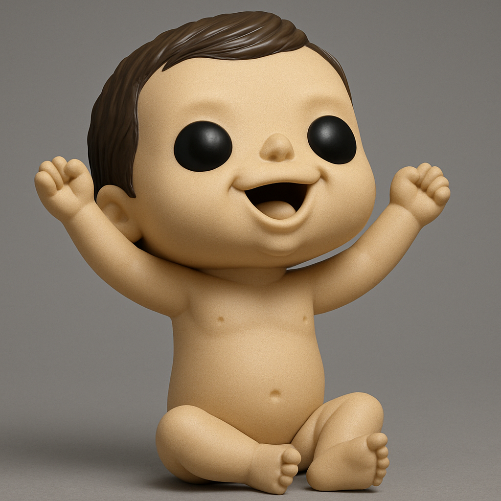 face anatomy 3d model-create 3d face model from photo_Cute Baby Joy Pop Figurine - Printable Happiness!