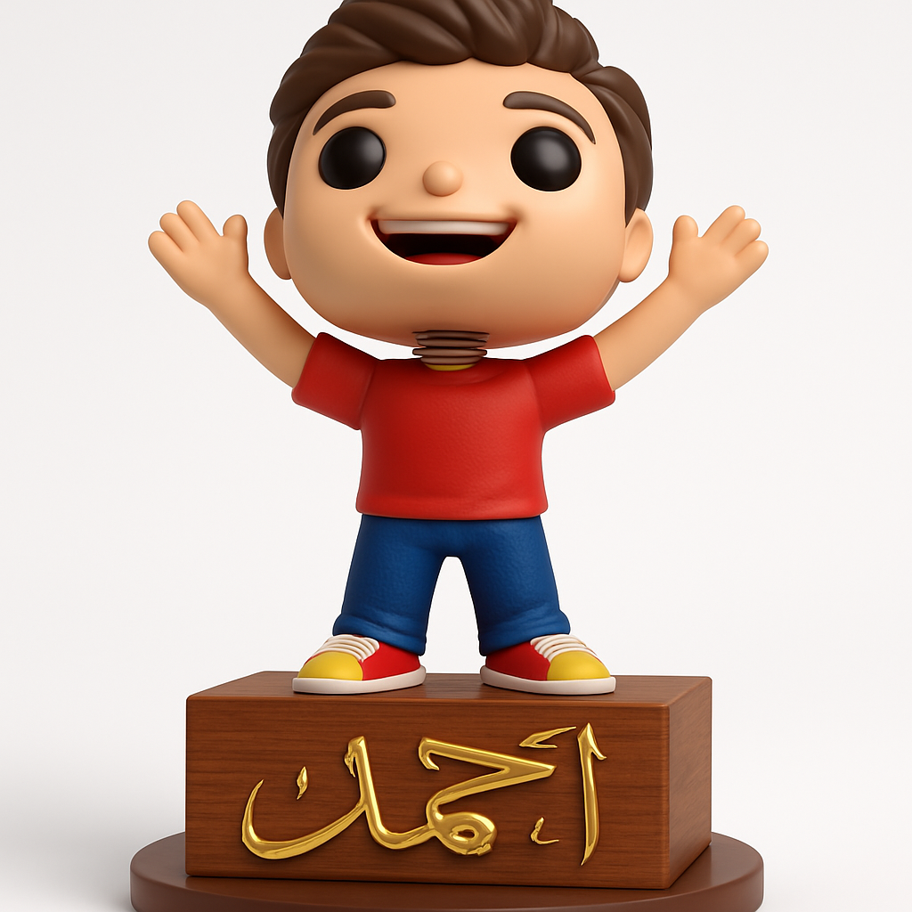 face anatomy 3d model-create 3d face model from photo_Happy Ahmad Bobblehead: Personalized Desk Buddy