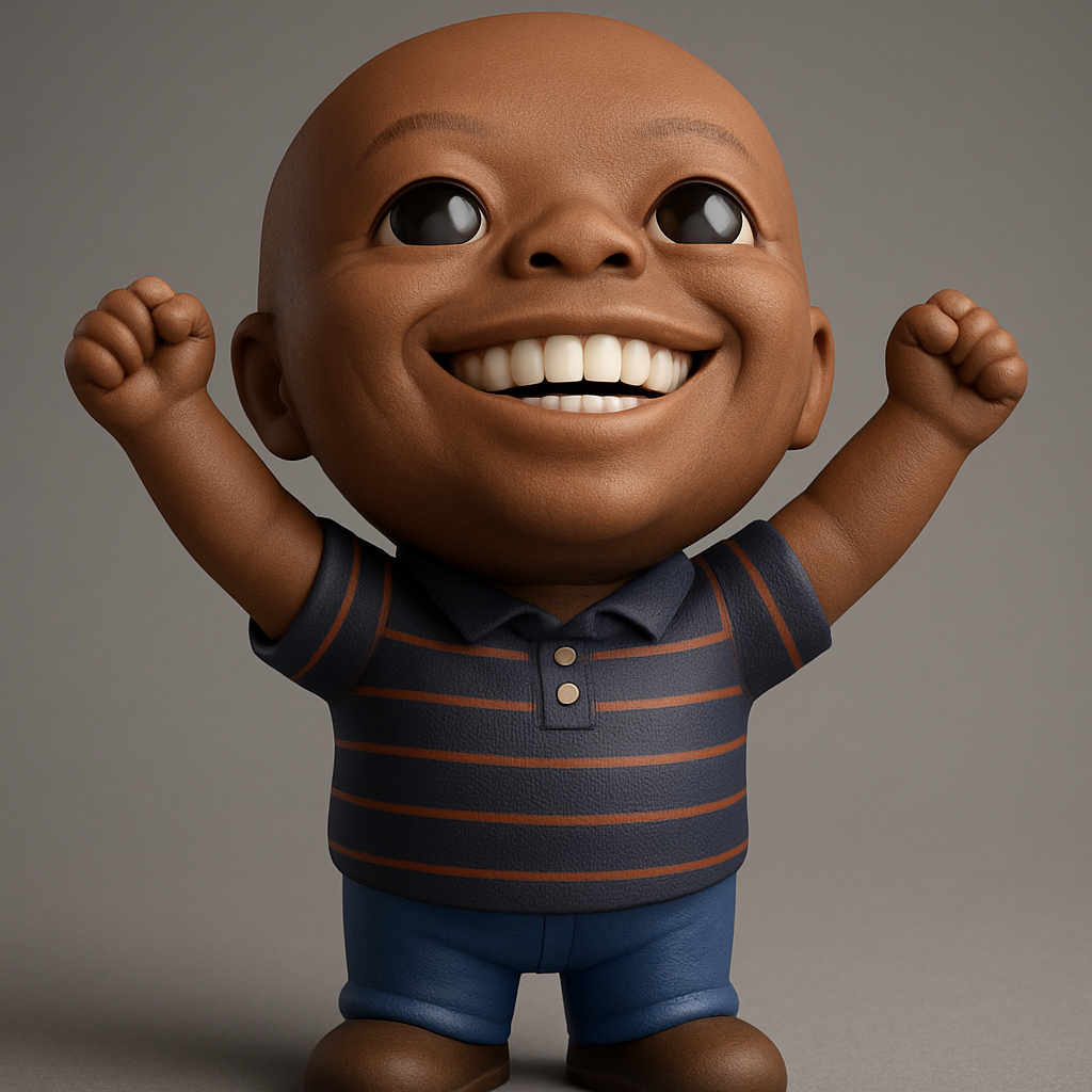 face to 3d model ai-3D portrait printing from photo_Pure Joy Cartoon Tot - Happy Celebration Pose