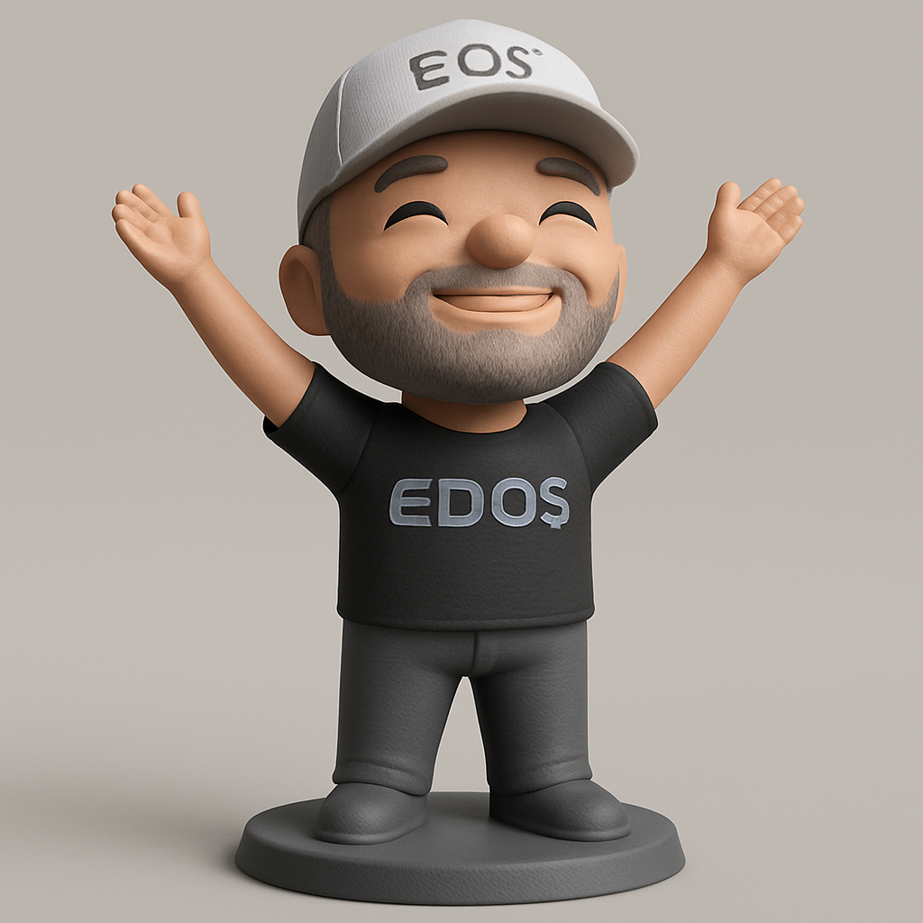 face anatomy 3d model-create 3d face model from photo_Happy EOS EDOS Fan Figurine - Celebrate Crypto Success!