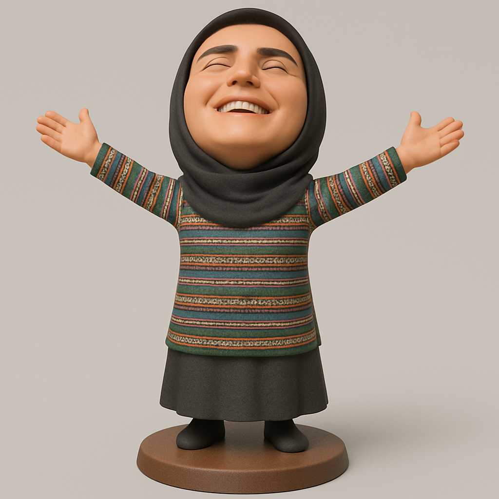 face to 3d model ai-3D portrait printing from photo_Joyful Embrace Figurine