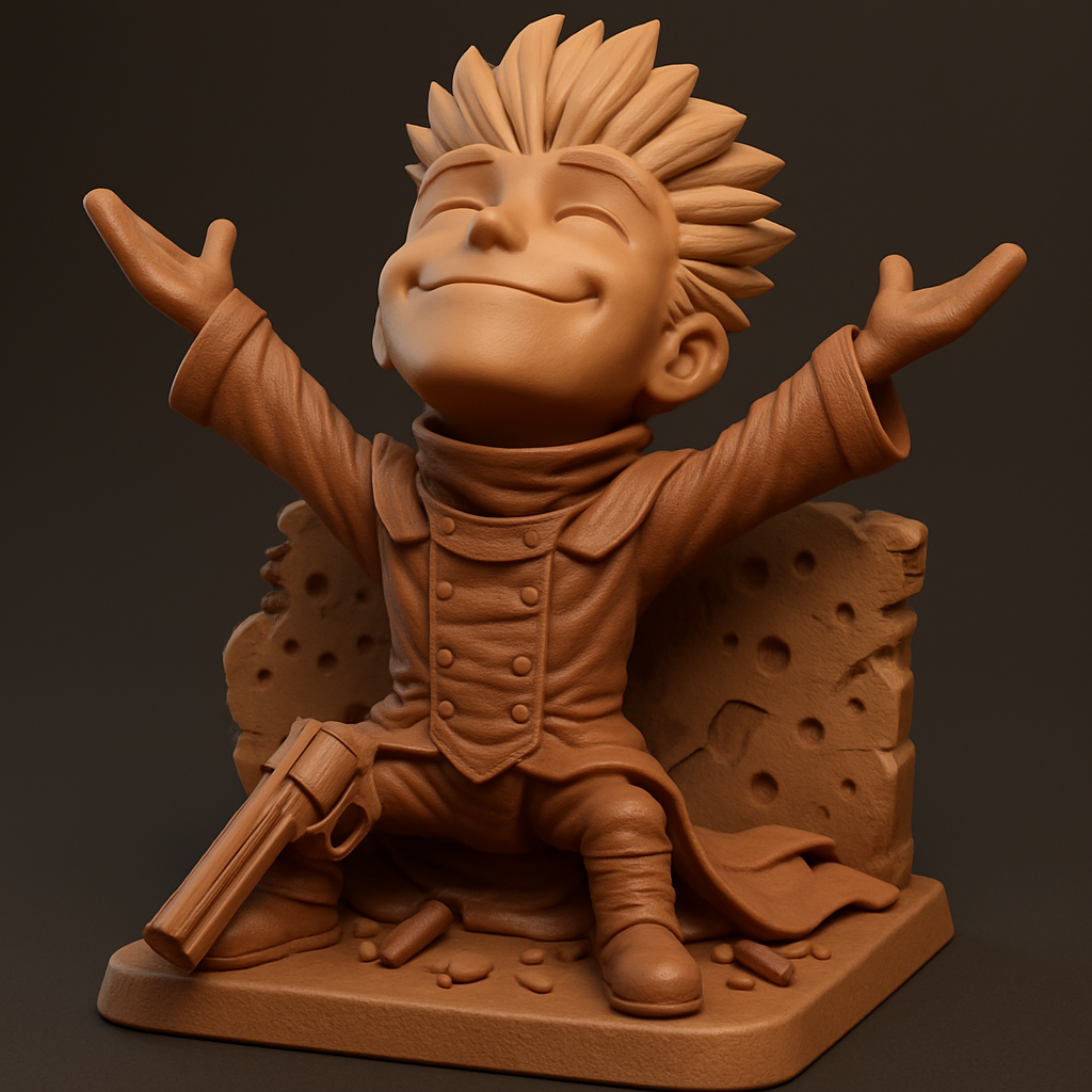 silhouette 3d printer maker-3d portrait printing_Joyful Adventurer Figurine