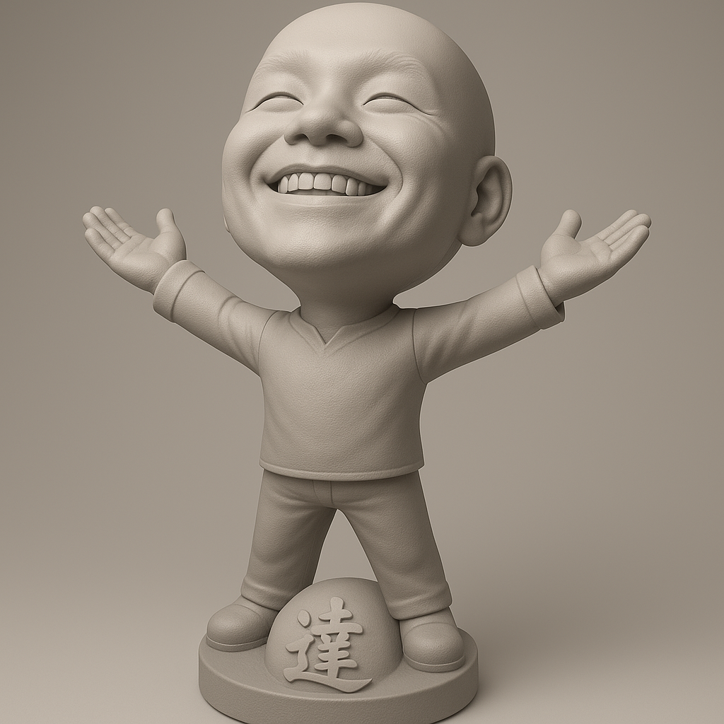 silhouette 3d printer maker-3d portrait printing_Joyful Figurine with Outstretched Arms