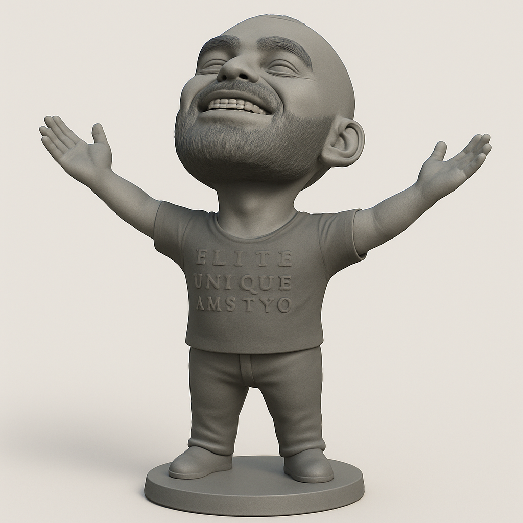 silhouette 3d printer maker-3d portrait printing_Joyful Figurine with Unique Style