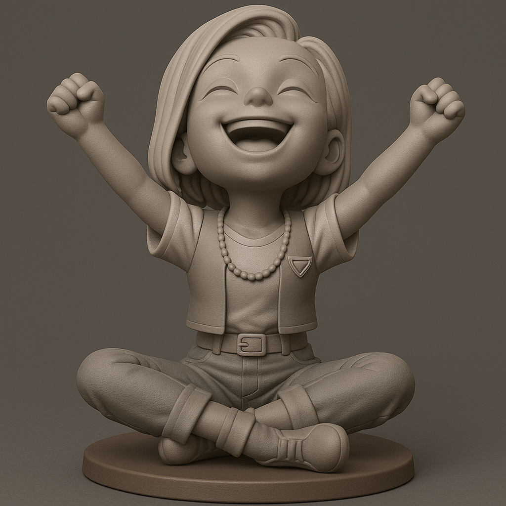 face anatomy 3d model-create 3d face model from photo_Joyful Kid Figure with Outstretched Arms