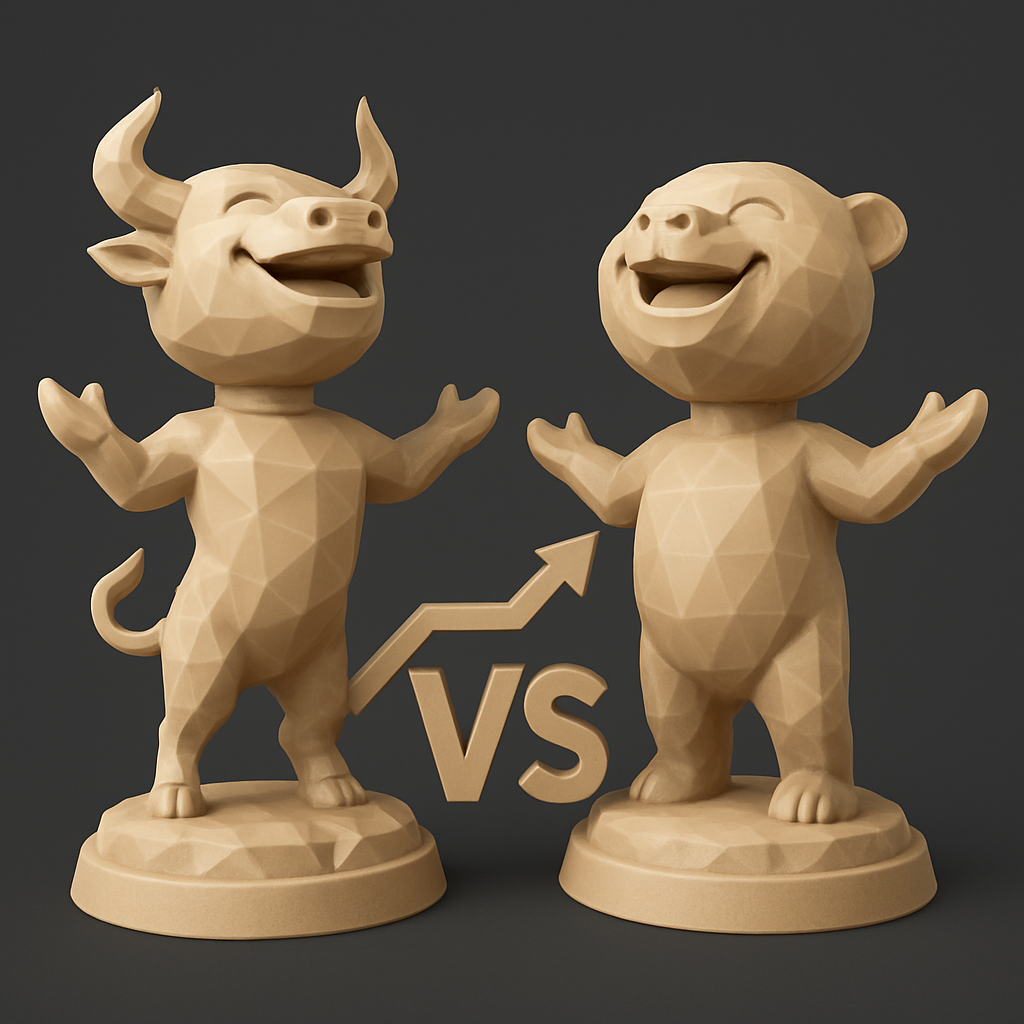 face anatomy 3d model-create 3d face model from photo_Investment Decor: Low Poly Bull & Bear Market Duo