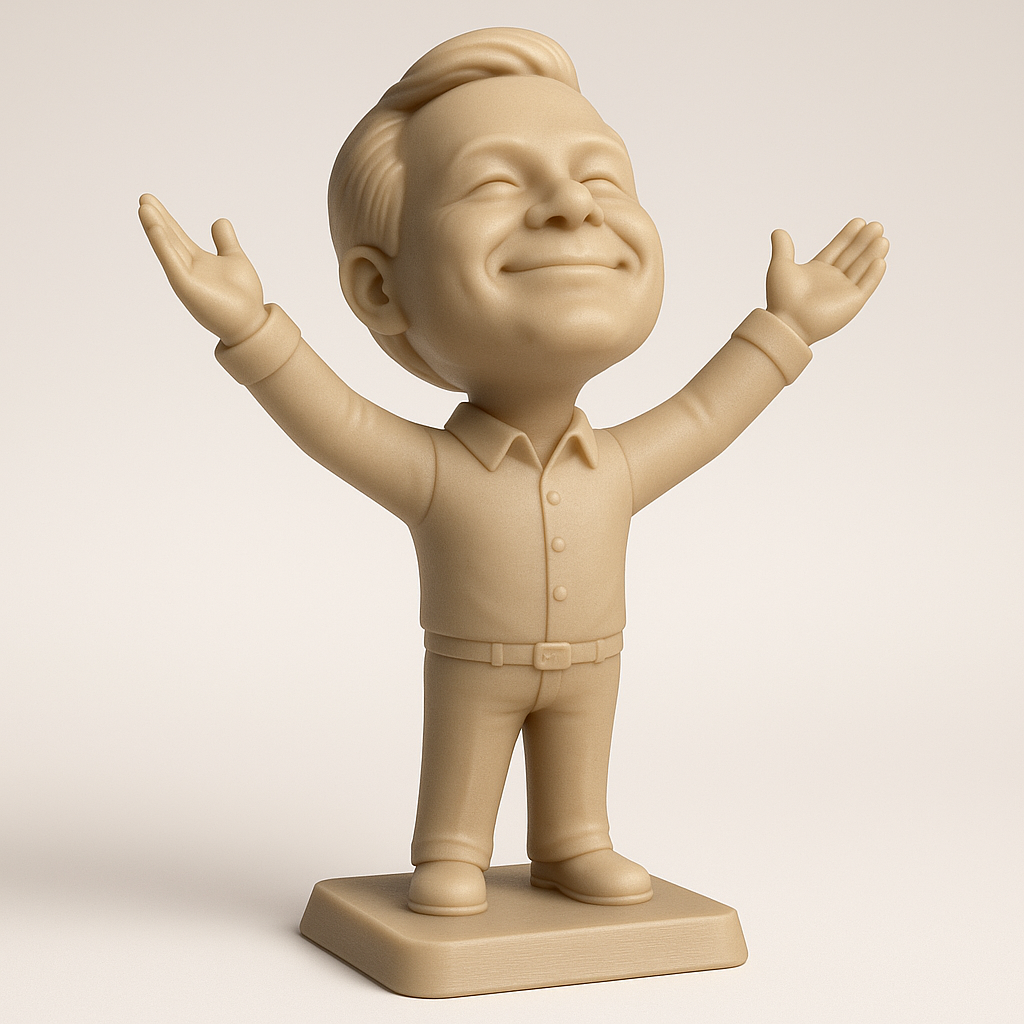 silhouette 3d printer maker-3d portrait printing_Cheerful 3D Character Model for Printing