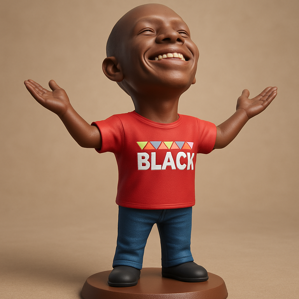 face to 3d model ai-3D portrait printing from photo_Uplifting Black Joy Figurine: Celebrate & Smile
