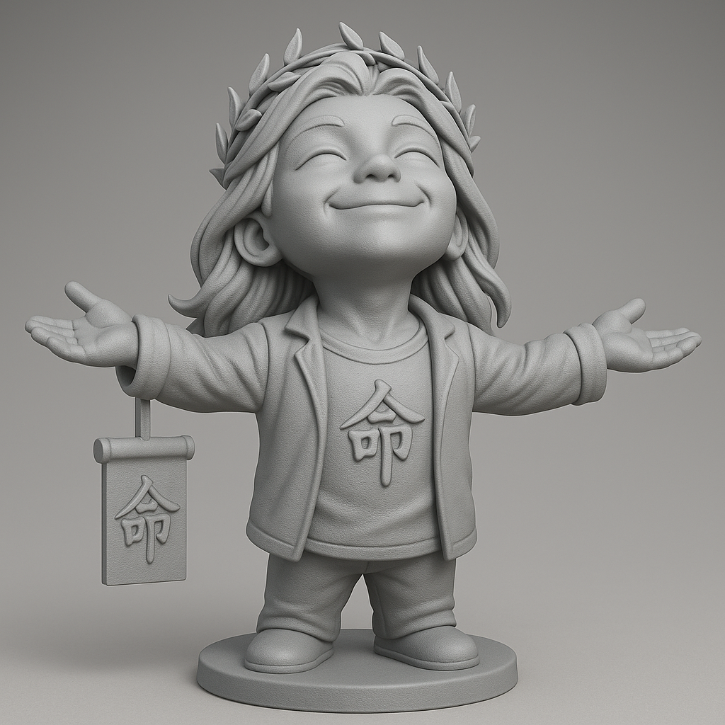 face anatomy 3d model-create 3d face model from photo_Joyful Character with Symbolic Sign