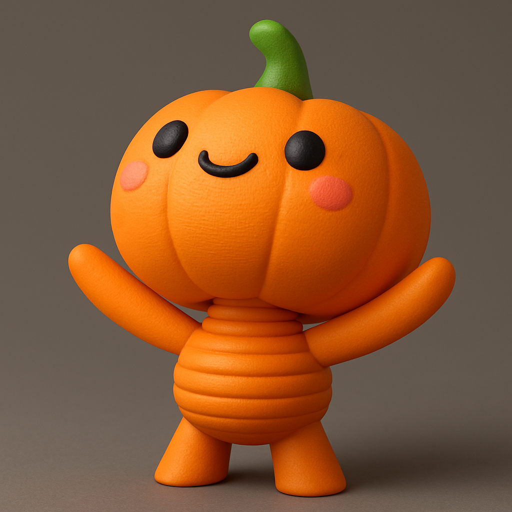 face anatomy 3d model-create 3d face model from photo_Charming Pumpkin Pal Figurine