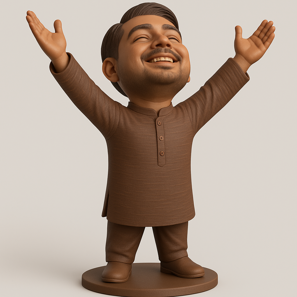 silhouette 3d printer maker-3d portrait printing_Joyful Figure with Outstretched Arms