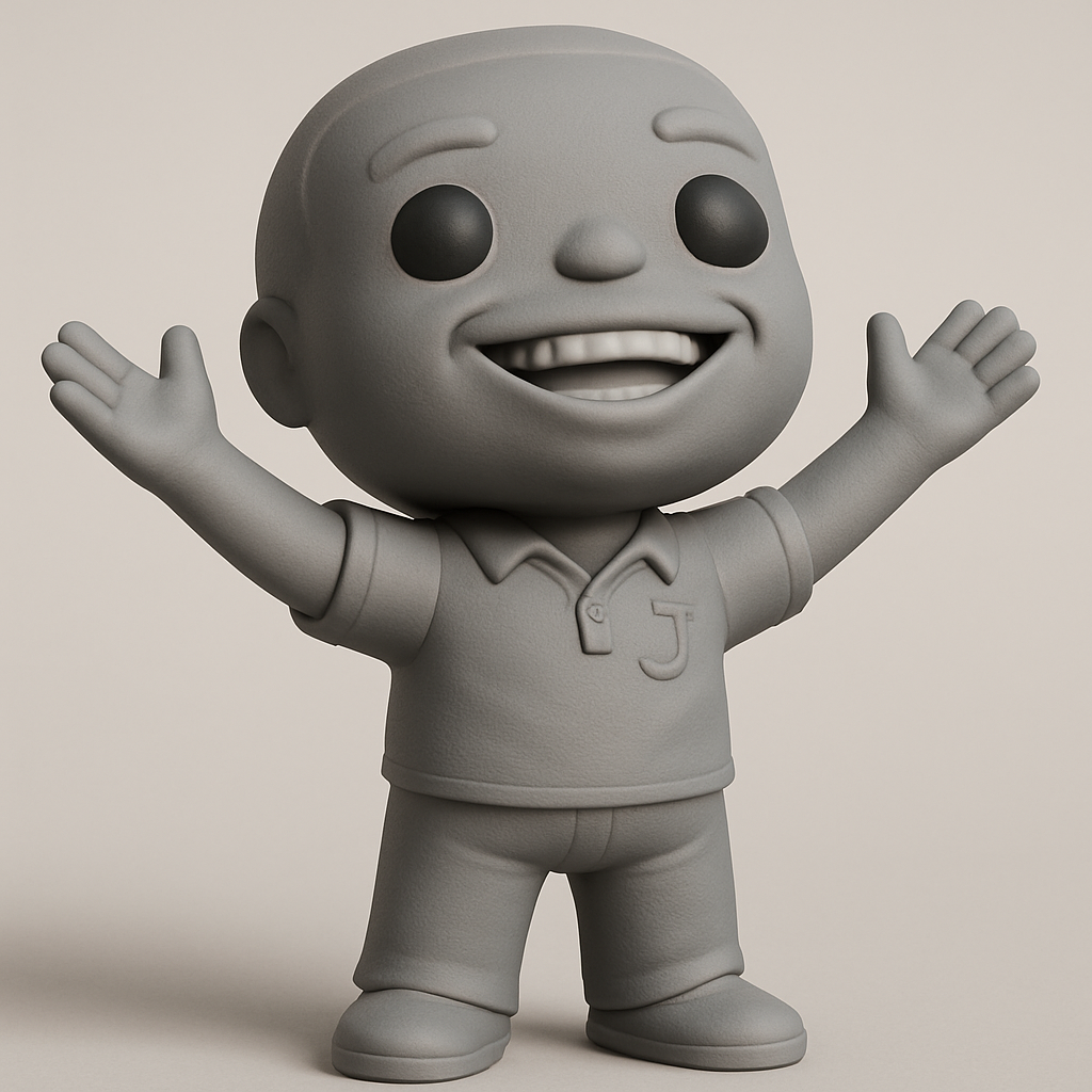 face anatomy 3d model-create 3d face model from photo_Smiling "J" Polo Character - Expressive 3D Print!