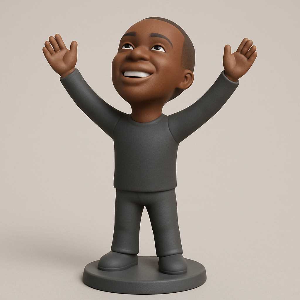 face anatomy 3d model-create 3d face model from photo_Celebrate Victory: Uplifting 3D Figurine