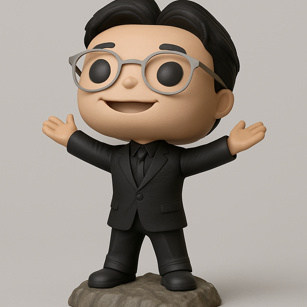 face anatomy 3d model-create 3d face model from photo_Welcoming Gentleman Pop-Style Desk Buddy Figure