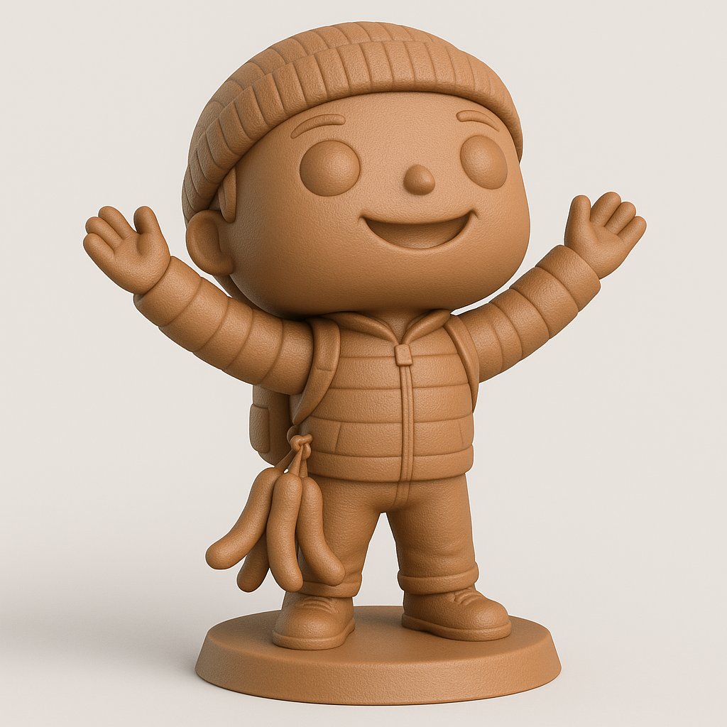 face to 3d model ai-3D portrait printing from photo_Joyful Hiker Figurine: Ready for Adventure!