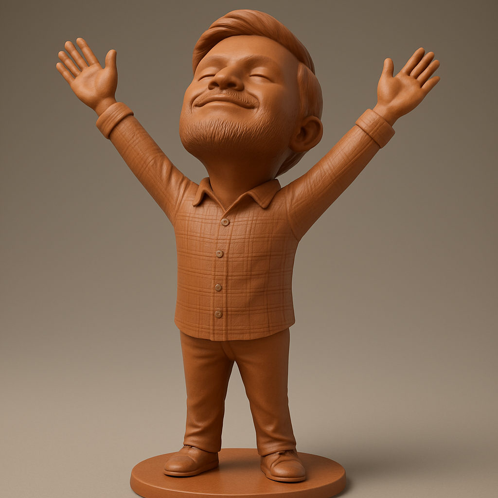 face to 3d model ai-3D portrait printing from photo_Joyful Bobblehead Figurine - Spread Happiness!