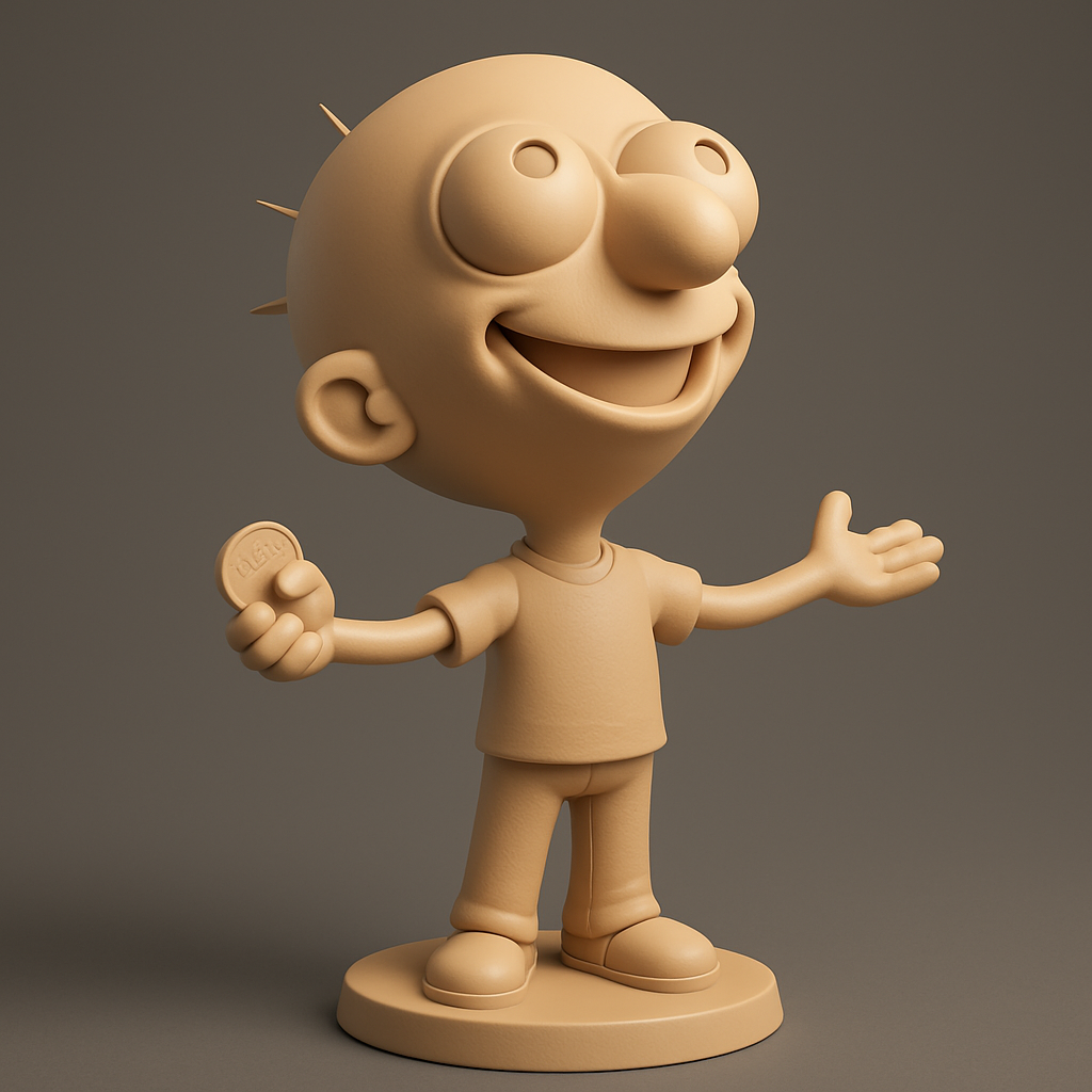 silhouette 3d printer maker-3d portrait printing_Cheerful Cartoon Character Figurine