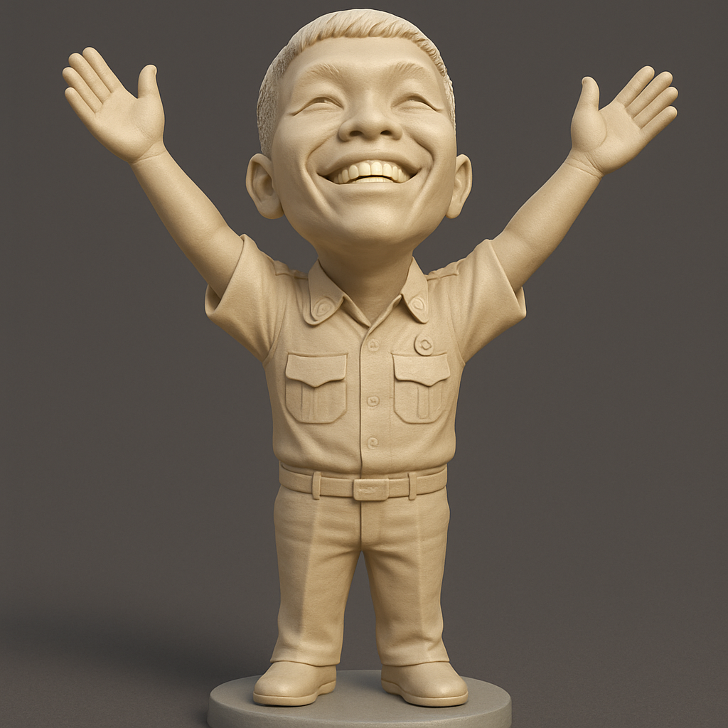 face anatomy 3d model-create 3d face model from photo_Jubilant Bobblehead Statue - Bring a Smile to Your Space