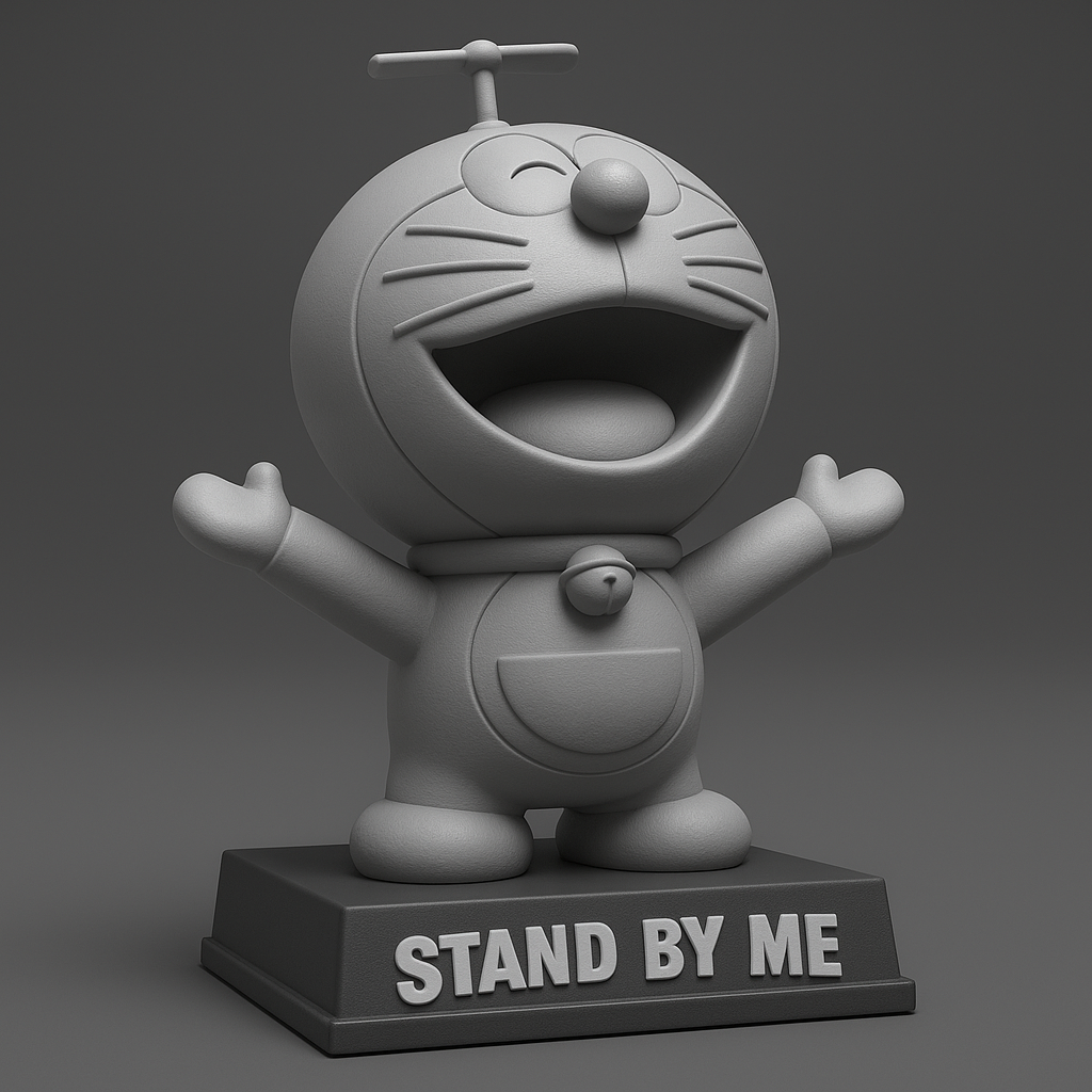 silhouette 3d printer maker-3d portrait printing_Dancing Doraemon Figurine