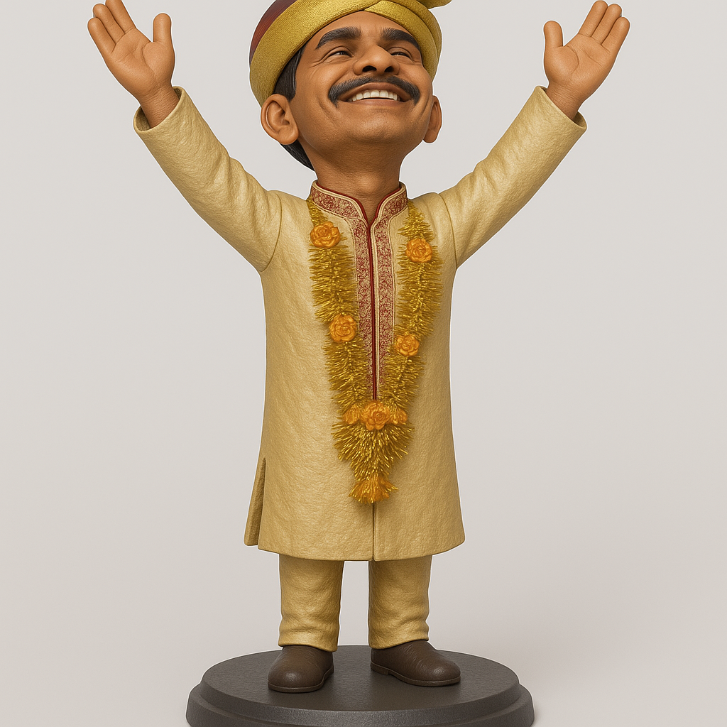 silhouette 3d printer maker-3d portrait printing_Joyful Celebratory Figure for Festive Decor