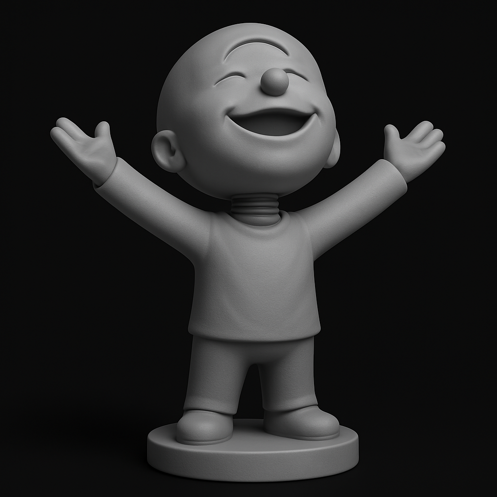 face to 3d model ai-3D portrait printing from photo_Cheerful Hug Character - Spread Joy & Positivity!