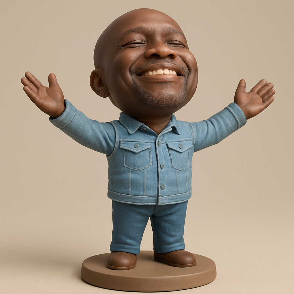 face to 3d model ai-3D portrait printing from photo_Optimistic Man Figurine - Print Your Own Joy!