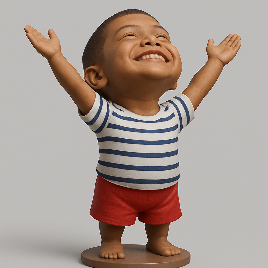 face to 3d model ai-3D portrait printing from photo_Joyful Child Figurine: Celebrate Pure Happiness!