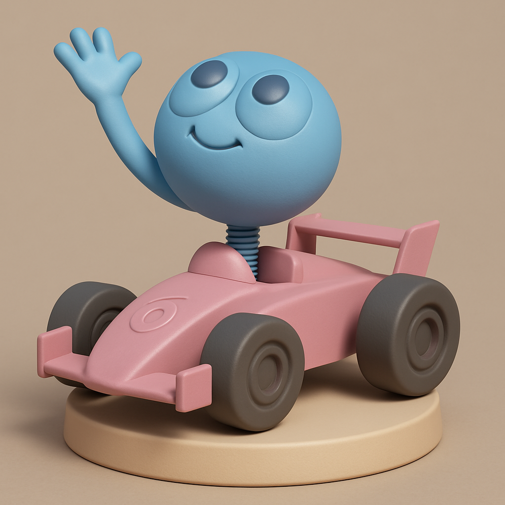 silhouette 3d printer maker-3d portrait printing_Whimsical Racer: Fun Figurine for All Ages