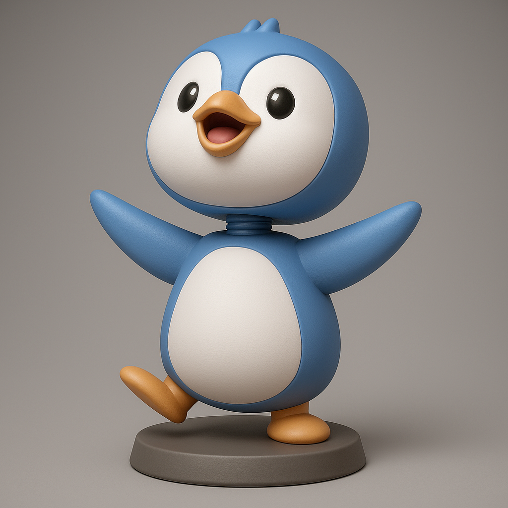 face anatomy 3d model-create 3d face model from photo_Joyful Penguin Figurine for 3D Printing