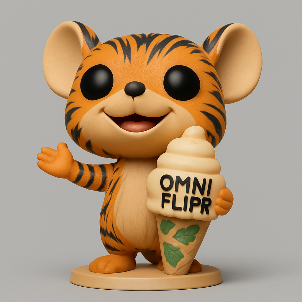 face to 3d model ai-3D portrait printing from photo_Sweet Omni Flipr Tiger: Collectible Desk Companion