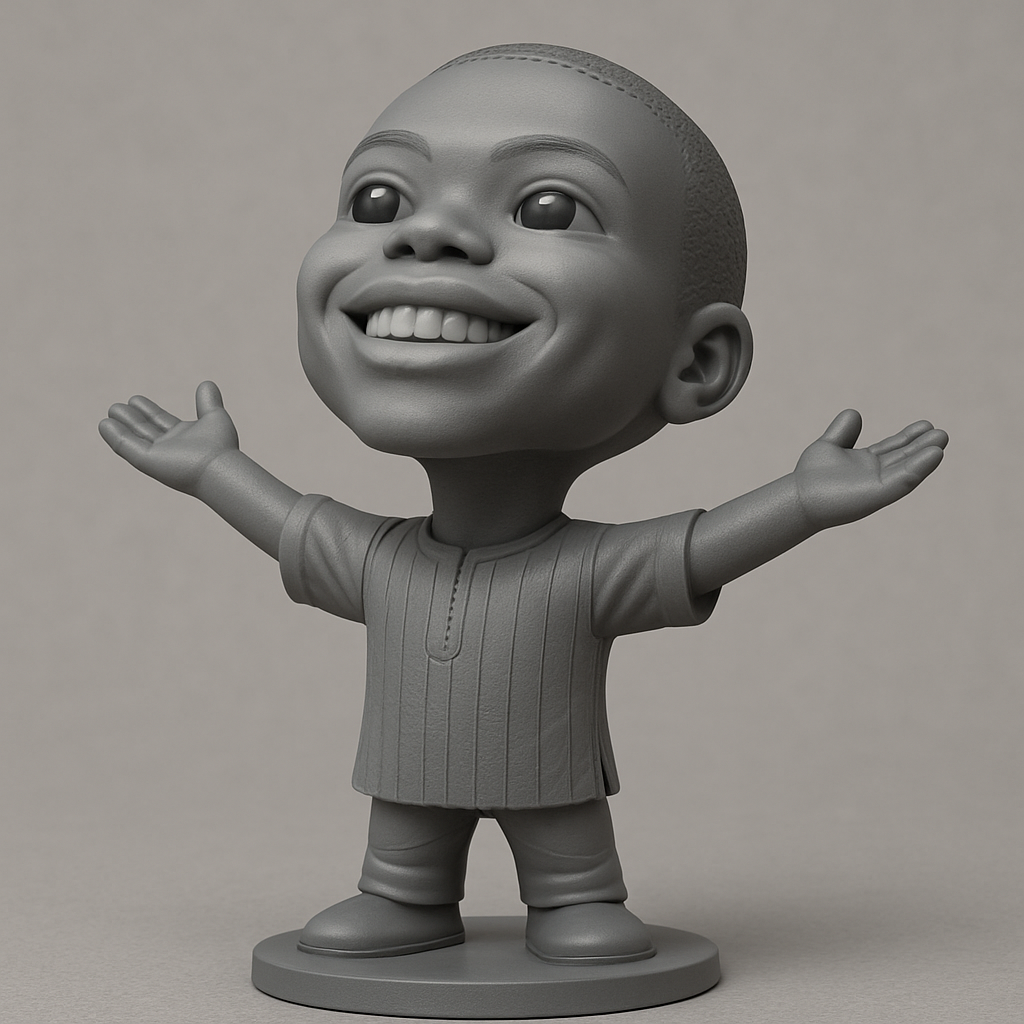 face anatomy 3d model-create 3d face model from photo_Spreading Joy: Happy Child Figurine 3D Model