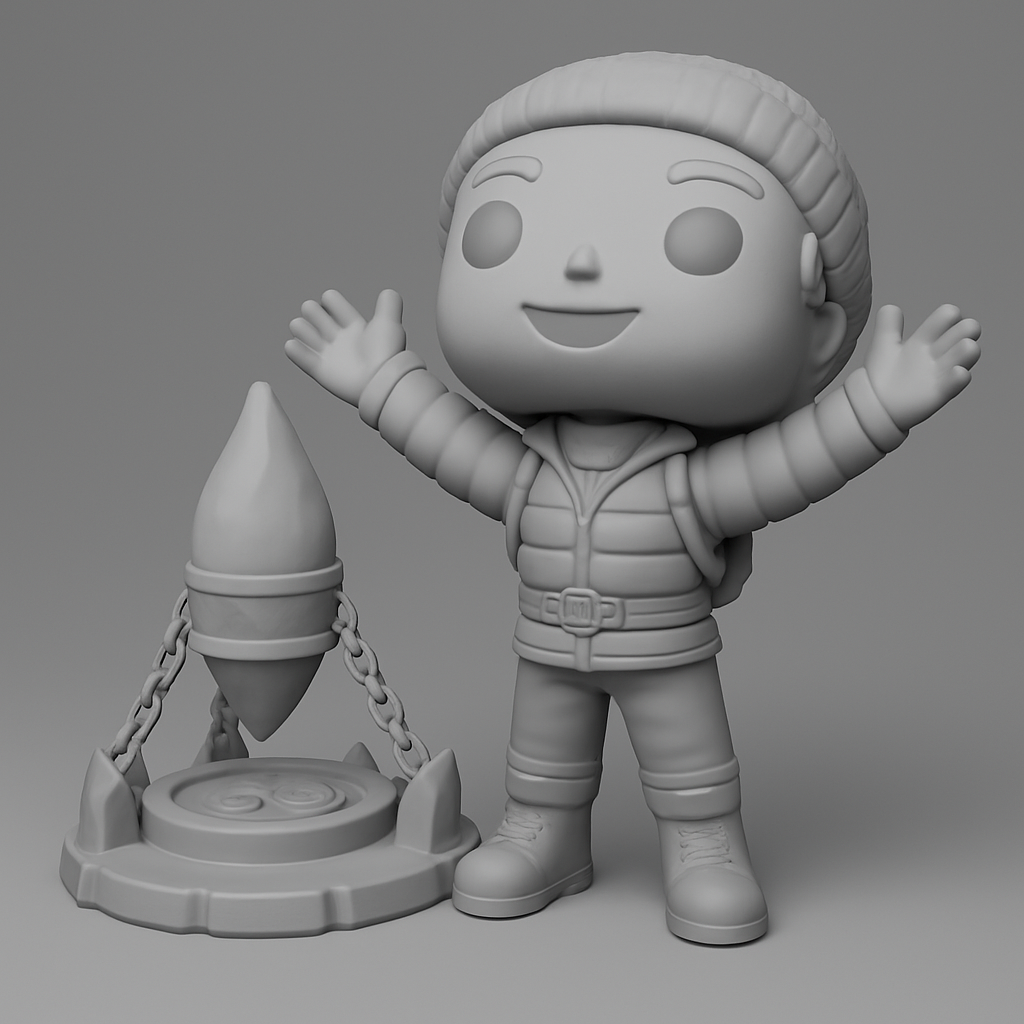 face anatomy 3d model-create 3d face model from photo_Adventure Boy & Everlight Beacon Funko Style Figurine