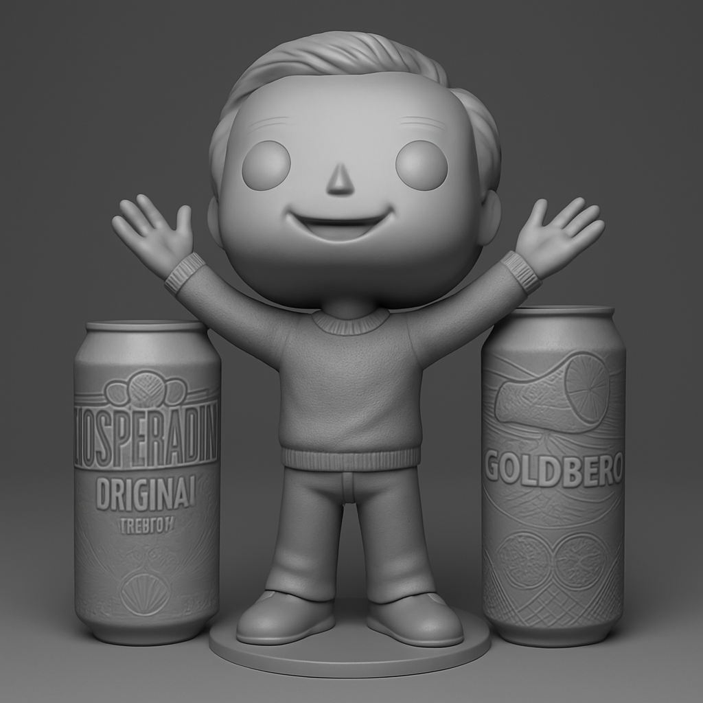 face anatomy 3d model-create 3d face model from photo_Fun Pop-Style Figure & Parody Drink Cans Collectible