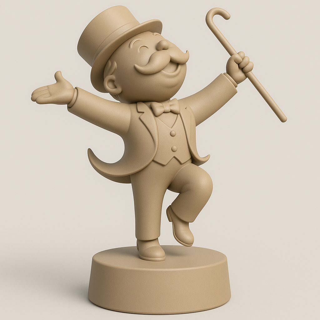silhouette 3d printer maker-3d portrait printing_Classic Monopoly Man Figurine