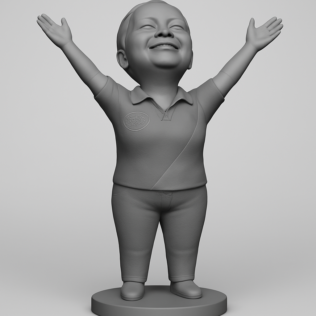 face anatomy 3d model-create 3d face model from photo_Pure Joy Figurine: Embrace Happiness with Open Arms