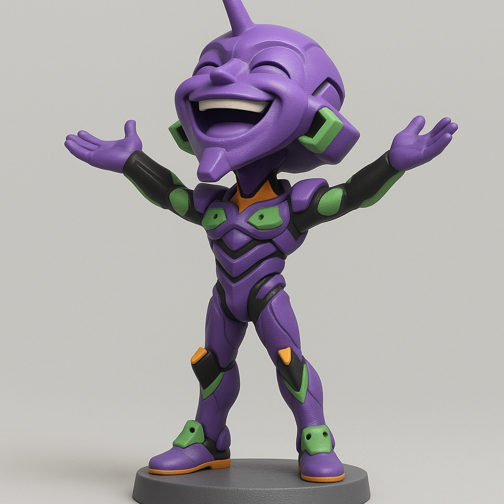 silhouette 3d printer maker-3d portrait printing_Joyful Purple Mecha Figure